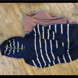 American Eagle Striped Sweater with Hood